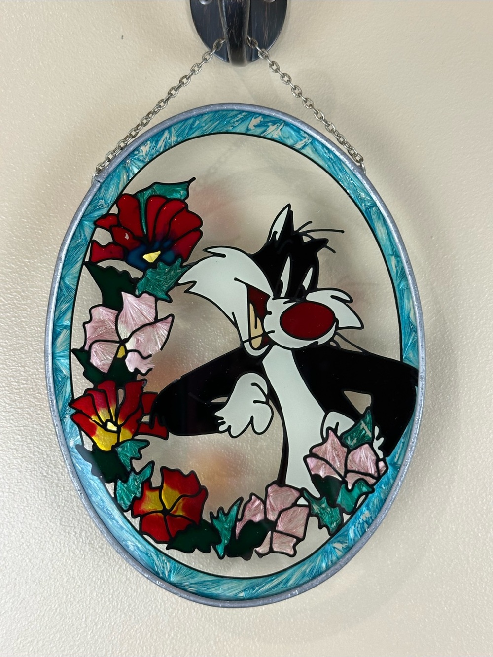 Vtg 1996 Looney Tunes Sylvester The Cat Dale Tiffany Stained Glass Suncatcher